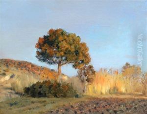 Cottages By A Country Road by Jean-Charles Cazin