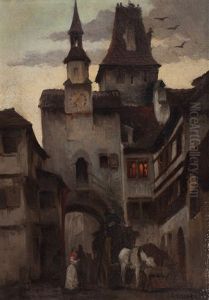 Pueblo Nocturno by Jean-Charles Cazin