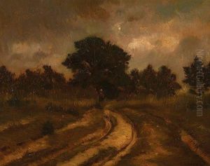 Personnage Sur Un Chemin De Campagne by Jean-Charles Cazin