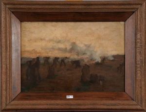 Paysans Aux Champs by Jean-Charles Cazin