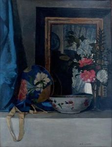 Nature Morte A La Coupe Kakiemon Et Glace by Jean-Charles Cazin