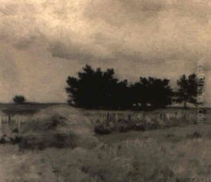 Approaching Storm Over A Hayfield