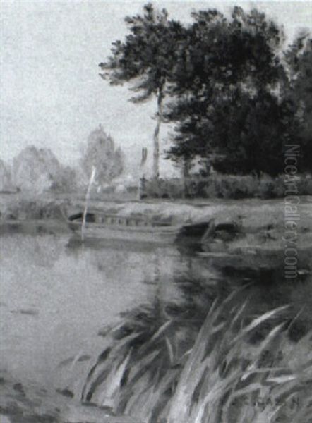 A Punt In A River Landscape - view 1