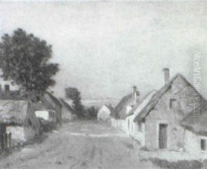 Cottages At Dusk by Jean-Charles Cazin