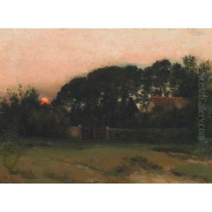Equihen Pres Boulogne, France Sunset by Marie, Nee Guillet Cazin