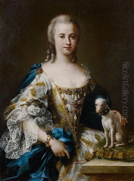 Portrait De Dame De Qualite Avec Son Chien - view 1