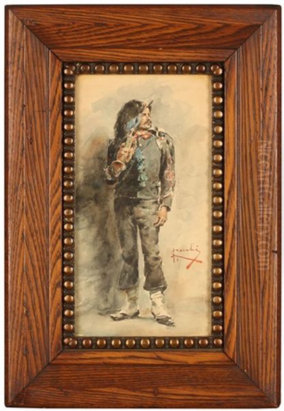 Man Holding A Trumpet - view 1