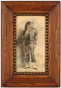 Man Holding A Trumpet by Adriano Cecchi