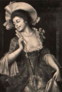 Portrait Of A Girl With Fan by Adriano Cecchi