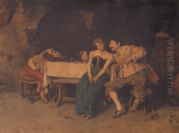 Forlorn Gentleman Watching Man Flirt With Woman - view 1