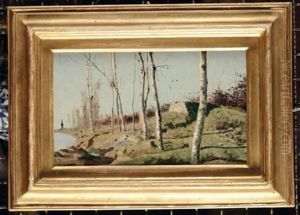Paesaggio Autunnale Con Alberi by Eugenio Cecconi