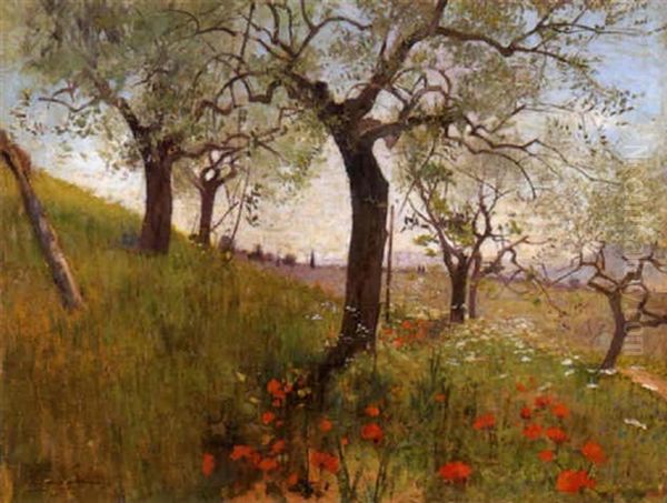 Paesaggio Con Alberi E Papaveri - view 1