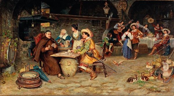Cheerful Group In The Tavern - view 1