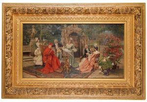 Kardinal D'este Empfangt Gaste In Seiner Villa In Tivoli by Lorenzo Cecconi
