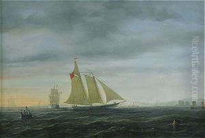 Marin Med Segelfartyg - Aftonstamning by Pehr Wilhelm Cedergren