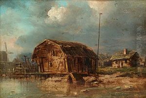 Skotbod I Vaxholmen by Pehr Wilhelm Cedergren