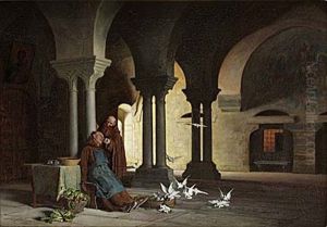 Klosterinterior by Thure Nikolaus Cederstrom