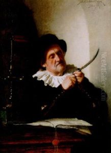Interior Med Man Vassande Gaspenna by Thure Nikolaus Cederstrom