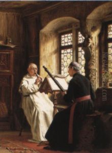 Monks Playing A Duet Monks Playing A Duet