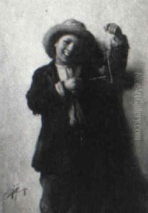 Boy With Triangle by Cipriano Cei