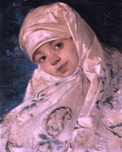 A Child In Oriental Dress by Cipriano Cei