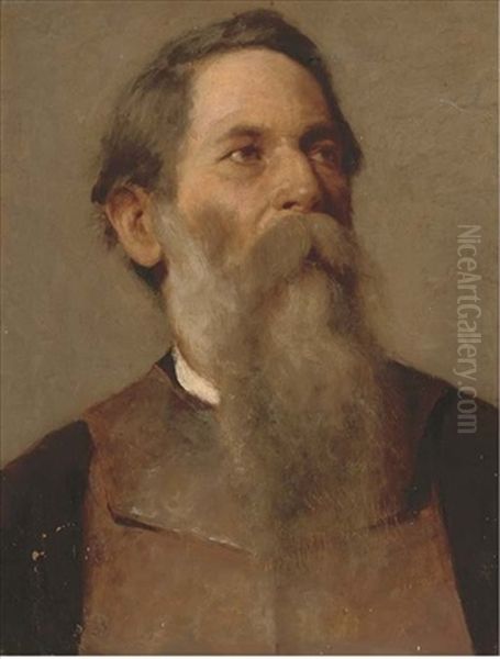 Portrait Of A Bearded Gentleman, Bust-length, In A Brown Apron - view 1