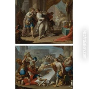 Amnon's Outrage On Behalf Of His Sister Tamar (+ Absalom Orders The Murder Of Amnon; Pair) by Andrea Celesti