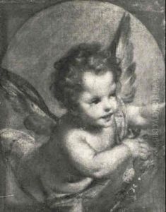 A Putto Holding Flowers