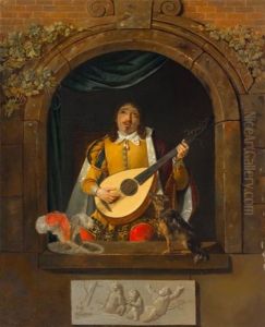 Joueur De Mandoline A La Fenetre by Francois Celestin