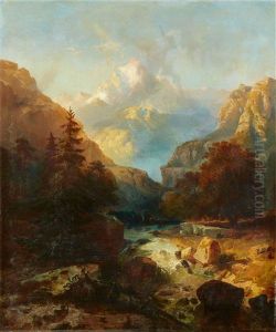 View Of The Snow-capped 'jungfrau' Mountain In The Bern Alps by Herman Wilhelm Cellarius