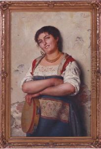 Lady With Tambourine by Pasquale Celommi