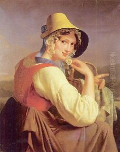 Portrait D'une Jeune Femme Tenant Un Panier