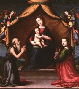 The Virgin And Child With Saints Jerome And Mary Magdalen by Antonio del Ceraiuolo