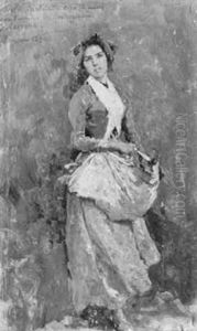 An Italian Peasant Girl by Ettore Cercone