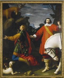 The Vision Of Saint Eustace, With A Portrait Of The Donor Beside His Horse by Carlo Ceresa