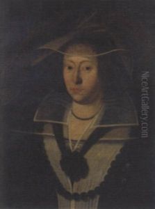 Ritratto Di Gentildonna In Abito Elegante Con Vanitas