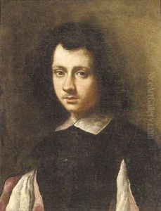 Portrait Of A Young Man In A Black Doublet With Slashed Sleeves And A White Collar