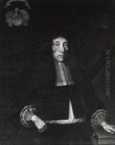 Portrait Of A Cleric Before A Draped Curtain