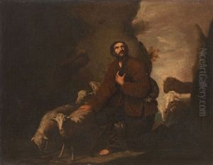 Mountain Landscape With Kneeling Shepherd (a Saint?) Mountain Landscape With Kneeling Shepherd (a Saint?)