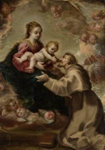 Aparicion De La Virgen A San Francisco De Asis by Mateo Cerezo