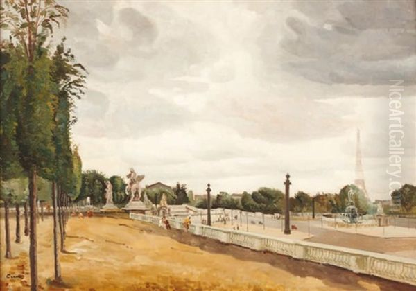 Paris, Les Jardins Des Tuileries A La Concorde - view 1