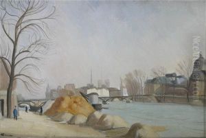 The Pont Des Arts, Paris by Edmond Ceria