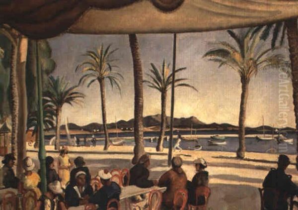 Scene De Cafe En Bord De Mer - view 1