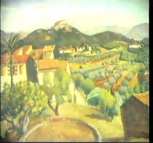 Sudliche Hugellandschaft Mit Hausergruppe by Edmond Ceria