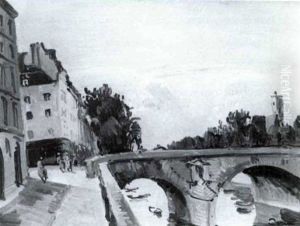 Le Pont Marie, Paris by Edmond Ceria