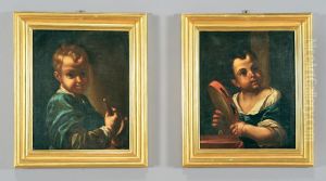 Bambino Con Tamburello E Bambino Con Pestello by Antonio Amorosi