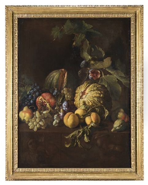Natura Morta Con Zucca, Pere E Melograno - view 1