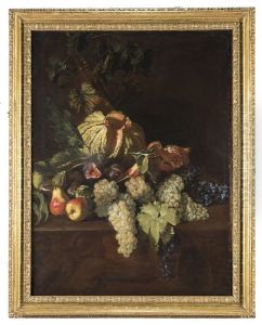 Natura Morta Con Zucca, Uva E Pere by Michelangelo Cerquozzi