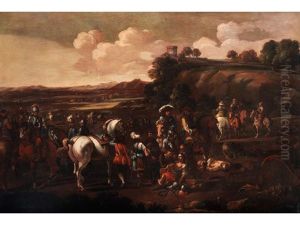 Die Rast Nach Der Schlacht Mit Wundarzt Bei Einem Krieger by Michelangelo Cerquozzi