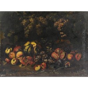 Natura Morta Con Uva, Pesche, Fichi, Una Zucca E Un Melograno